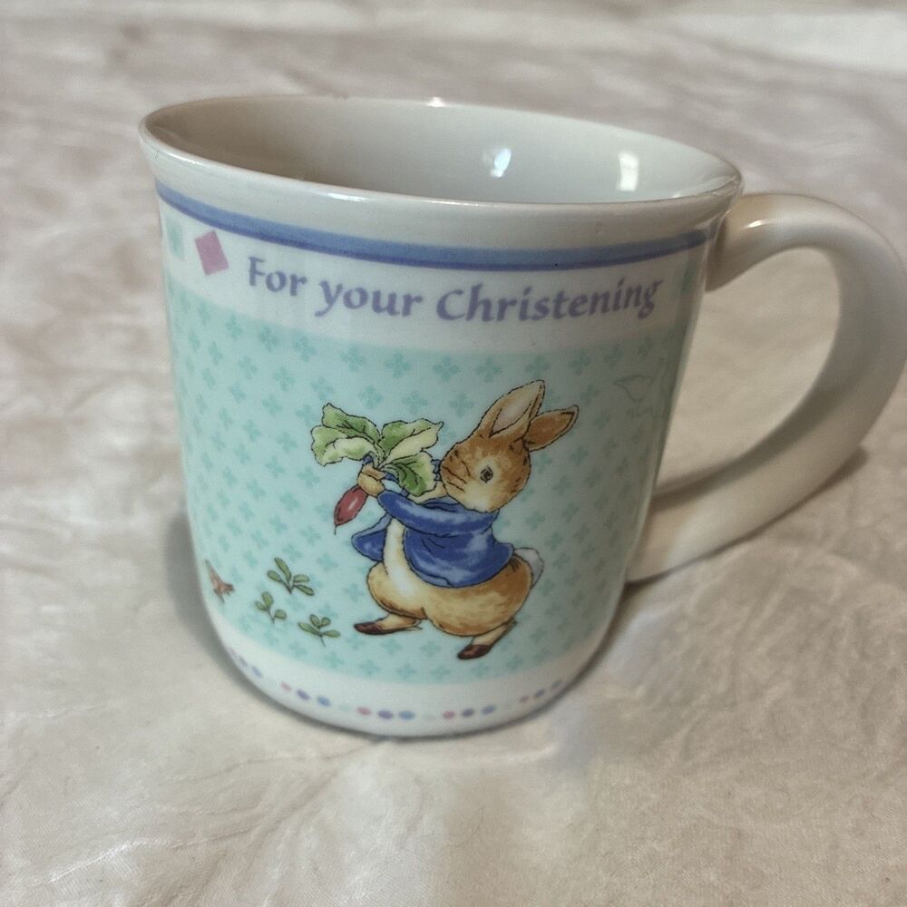 Peter Rabbit 2002 "For Your Christening" Wedgewood Frederick Warne Ceramic Mug